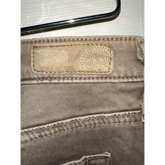 Adriano Goldschmied AG The Edie Mid-Rise Skinny Straight Jeans- Olive Green Size - Picture 9 of 15